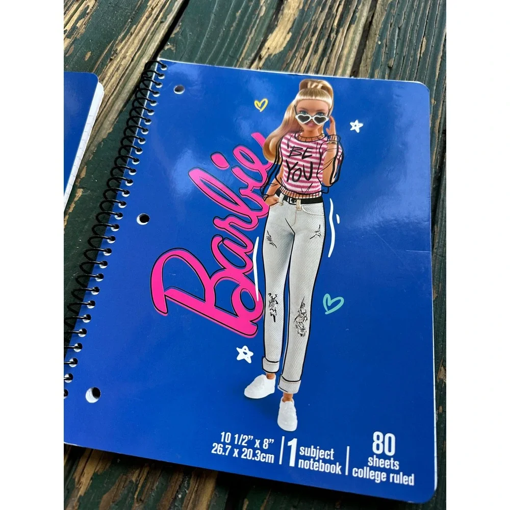 Barbie Inkology Spiral‎ Notebooks Blue 80 Sheets College Ruled 2 Pack 10.5x8